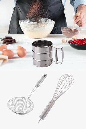 كولاندر MNZ-Frying Colander، فات ستراينر، سد سد فولدي سد ستراينر + دقيق سكر سد ستراينر و بيتر - UNDERGROUND TRADE