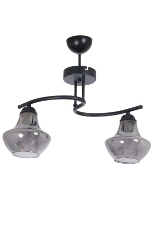 MNZ-Fujifora تصميم عصري مطبخ غرفة المعيشة غرفة النوم اللون الأسود زجاج مدخن 2 قطعة شمعة FF91 - Fer Avize