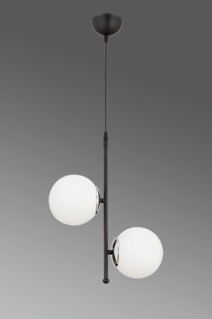 MNZ-Fulya 2-piece عصرية الكرة البيضاء الزجاجية مصباح معلق شمعة FULYA سوداء - ESSLİGHT