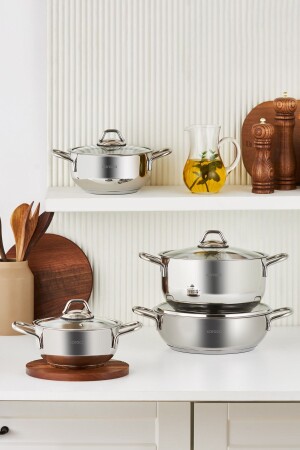 (MNZ-Fulya) 8 قطع طعام من الفولاذ مجموعة 153 09.01.2268 - Karaca