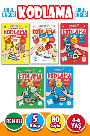 نشاطات برمجة MNZ-Fun مع ألعاب للأطفال من 4 إلى 6 سنوات 5 كتب - Harika Kitap