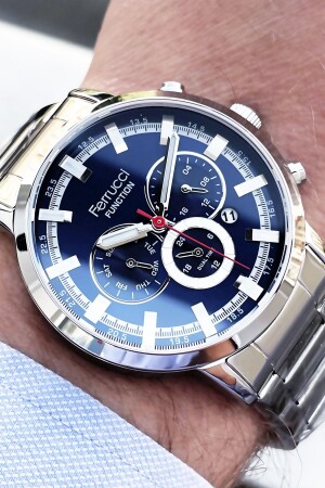 ساعة يد للرجال من نوع MNZ-Function 3 Atm Waterproof Silver Color Strap + Bracelet Elg217 FRE2013 - Ferrucci