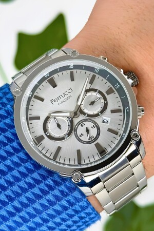 MNZ-Function ساعة الذراع للرجال الفضة الصلبة القصص الصلبة القياس 3 Atm مقاومة الماء Zmfer060 zmfer060 - Ferrucci