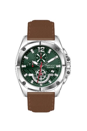 MNZ-Functions ساعة يد الرجال النشطة 3 Atm مضادة للماء لون البني بشرة FRC733 - Ferrucci