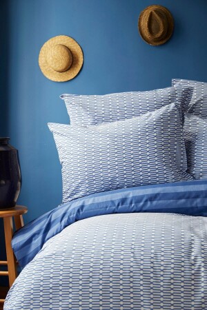 MNZ-Funen Navy Blue 100% القطن الواحد غطاء غطاء الملفوفة مجموعة 180. 01. 01. 0349 - Nautica Home
