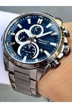 فولاذ من فنية MNZ-Funktion Strap دخان اللون ساعة الذراع للرجال 3 ATM مقاومة للماء FRC719 - Ferrucci