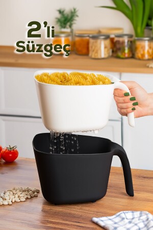 MNZ-G-577 2 قطعة مسطح بلاستيكي متعددة الأغراض المعكرونة الفاكهة الخضروات الأرز غسيل مسطح - Porsima