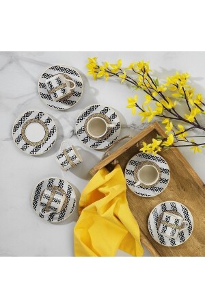 MNZ-Gala 6 شخص كوب قهوة مجموعة 12 قطع أسود 1S2437-08002-SIY01 - Schafer