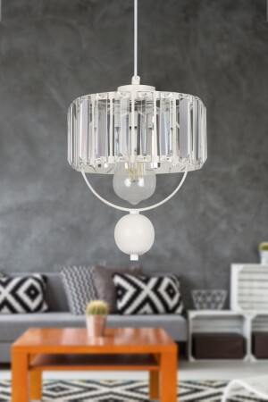 MNZ-Gallon Single Lux Crystal White Pendant Lamp شاندليري 200 001 1028 01 - Begüsa