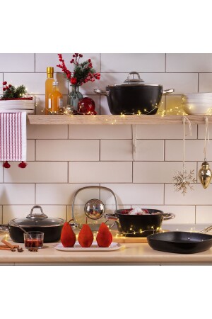 (MNZ-Gastronomy Master Y. y. Kitchenware Set) - (إند-7) قطعة سوداء - Schafer