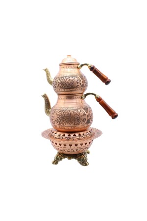 MNZ-Gaziantep اليد الثقيلة المصنوعة من النحاس الكبيرة الحجم نجمة الشاي ومتعدد التدفئة النموذج 2 CCA1066 - COPPERDONE