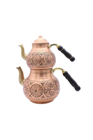 MNZ-Gaziantep اليد الثقيلة المصنوعة من الختائر القديمة الحجم الكبير وعاء النحاس القديم لون النحاس النموذج 4 CCA1058 - COPPERDONE