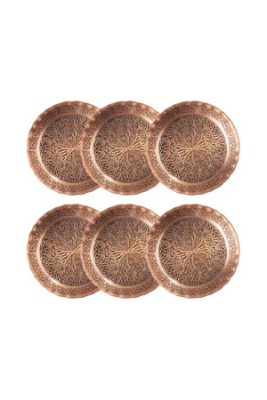 MNZ-Gaziantep Copper Snack Bowl Set Nuts Set من 6 ((12CM X 2,5CM) DMT-19156 - DMT COPPER HOME