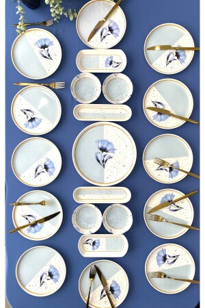 نموذج MNZ-Gelincik، مجموعة إفطار 21 قطعة لـ 12 شخصًا - Venüs Home Decoration