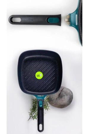 MNZ-Gem 8501024 ابقوا باردين مشوي مربع مع المقبض القابل للإزالة الأخضر 24 سم 101579 - Berghoff