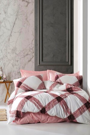 MNZ-Genç Hilkat Dusty Rose 4 قطعة غطاء واحد مع صفائح مرنة (100x200 سم) cndn-hilkat-tk - CANDAN ÇEYİZ