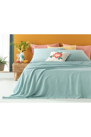 MNZ-Genesis Soft Touch Double Pike Set 200x220 سم توركيز TYC00450568065 - English Home