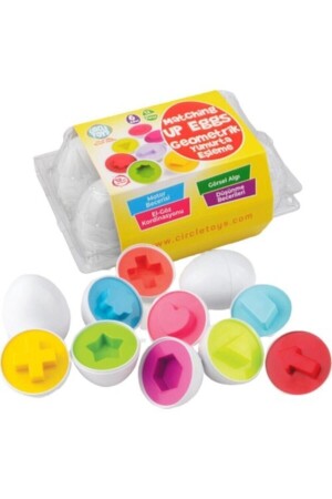 لعبة تطابق بيضات MNZ-Geometric Egg (حزمة من 6) DAL8681528386412 - Circle Toys