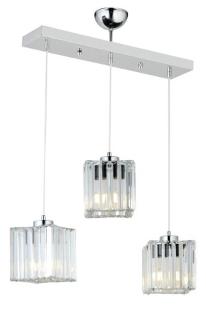 MNZ-Geranium 3-piece Chrome Crystal Stone K-01 شمعة 160504001137 - İstanbul Avize