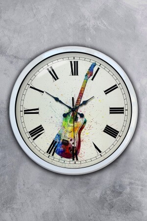 MNZ-Gift 40 سم من الزجاجات المعدنية البيضاء و الساعة الحائطية KCB857 - Genel Markalar