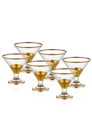 MNZ-Glam 6-piece 185 Cc زجاج الذهب كريم الآيس كريم Bowl Glm0027 GLM0027 - The Mia
