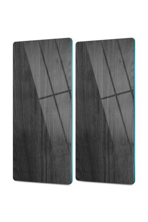 MNZ-Glass Coffee Tableware عرض الصندوق المجموعة من 2 الخشب الأسود نمط P9906S7011 - Decovetro