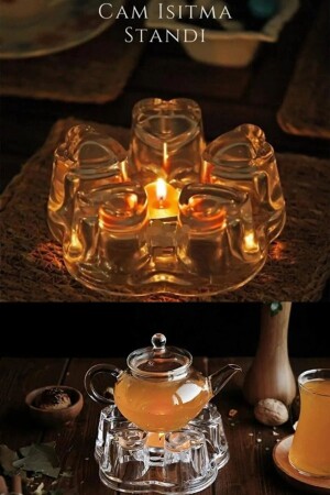 MNZ-Glass Heating Stand Teapot Teapot Heating Apparatus Musk - سخان الزجاج الزجاجي - Earabul