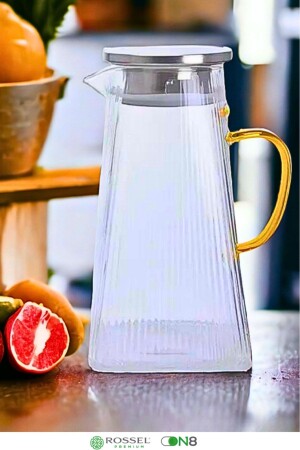 MNZ-Glass Jug Cornered Stripped SA6857 SA6857RP - Rossel Premium