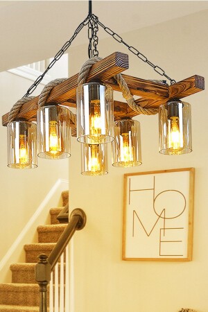 MNZ-Glass سلم الحبل غرفة المعيشة صالة طعام غرفة الفندق مكان أصلي شمعة خشبية STN1002 - NOONLUX DESIGN&LIGHTING