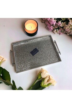 سلة حجر من نوع MNZ-Glitter ، سلة شاي فاخرة فضية ، سلة عرض سلة سلة Glitter PRA-6893717-7604 - Doremcy