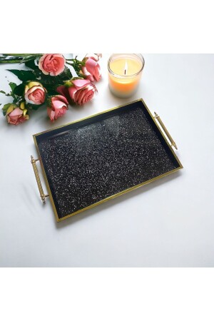 MNZ-Glitter Stone Tray، Glitter فاخرة شريحة الشاي، عرض شريحة Glitter Tray PRA-6893724-8948 - Doremcy