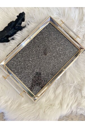 MNZ-Glitter Stone Tray، Glitter فخمة شريحة الشاي، عرض شريحة Glitter Tray - Sillage Home