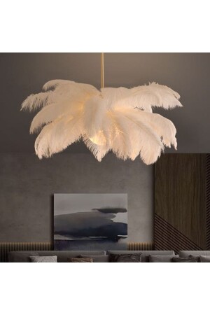 MNZ-Globe Glass ostrich feather ذهبية بيضاء تصميم عصري شمعة DK2022Kürecam - VİSENTE HOME