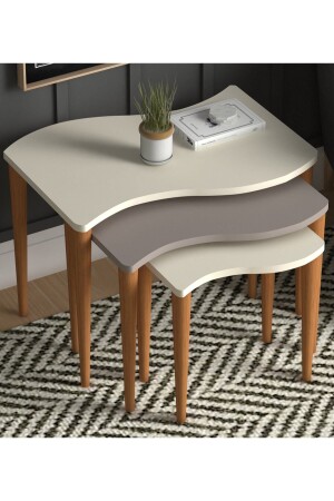 طاولة قهوة من نوع MNZ-Gofrato - كريم كابوتشينو لون كريم109-TY - Monte Sehpa