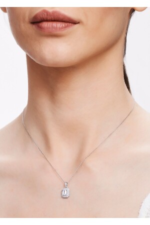 MNZ-Gold Baguette Necklace KLINTVR01-24627 - Altınbaş