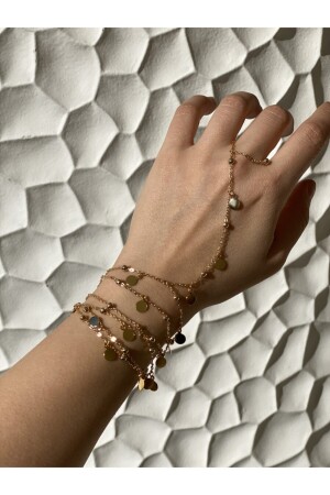MNZ-Gold Ball Chain Coin تفاصيل ملفوفة اليد - Pop Up Store