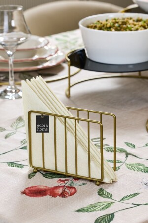 MNZ-Gold Cage Napkin Holder - مقهى مقهى - مطعم - فندق - هدية حاملة نابكين الزخرفية - معدنية لا تتصلب - Edora Home
