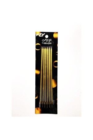 شمعة كيك من طراز MNZ-Gold Color 20 سم 6 قطع شمعة الحفلة - Yeni11