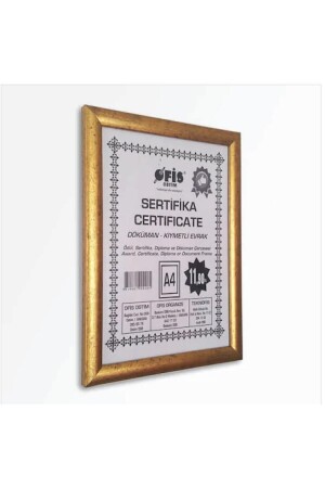 MNZ-Gold Color A4 Frame PVC مناسب للارتقاق على الجدران الأفقية والعمودية - Cam