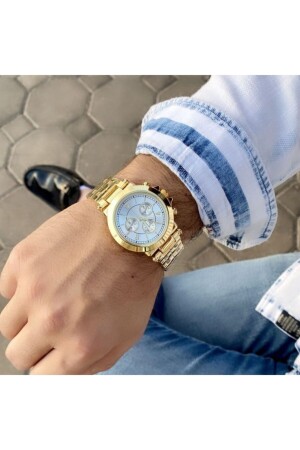 ساعة معصم الرجال من طراز MNZ-Gold Color Analok İstliv02021 - İSTLİV