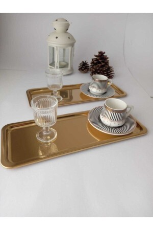 MNZ-Gold Gold Steel مستطيل القهوة العرضية الصندوق 33x13 سم زوبا-الذهب-ديكدورتن-33-2 - ZÜBAHOME