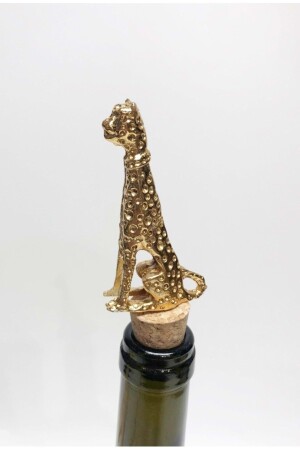 MNZ-Gold Leopard Figured Cork Bottle Stopper 2 قطع ST00057 - yeni11