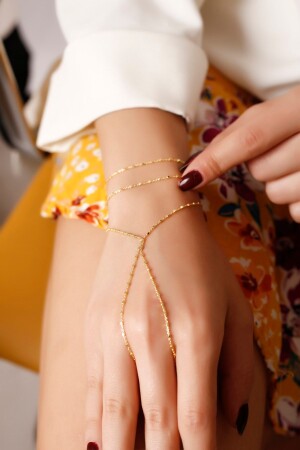 MNZ-Gold Plated Cube Chain 925 سبرلينغ فولاذ شاهماران - Lia Berto