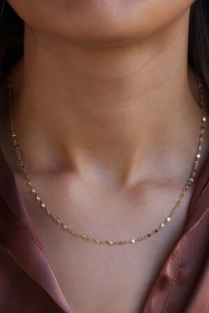 MNZ-Gold Sparkly Chain OZN0002 - Safir Kuyumculuk