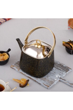 MNZ-Gold Stone Square فنجان الشاي العشبي 1-25 لتر - فنجان الشاي العشبي حجم صغير 1-25 لتر - Evren