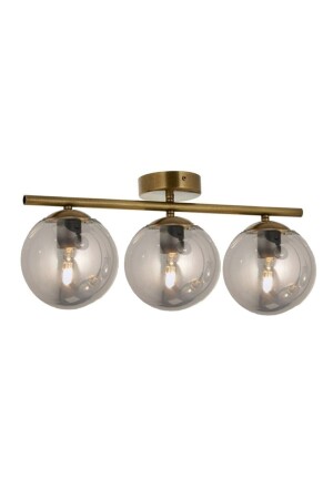 MNZ-Gold Triple عصرية الزجاج المدخن سقفية شمعة LMBDR00772 - Lambadar