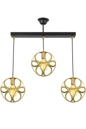 MNZ-Gold Triple Modern Circle Cube Model Lamp Pendant Chandelier LMBDR35383 - Lambadar