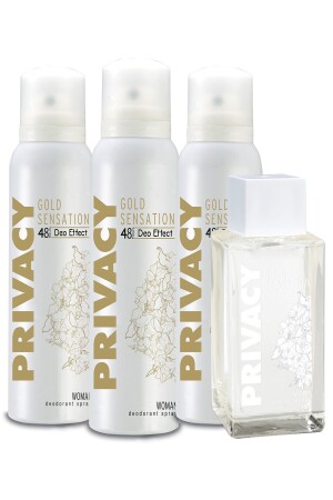 (MNZ-Gold Women EDT Perfume 100ml & Deodorant 3x150ml 507640-3) - Privacy