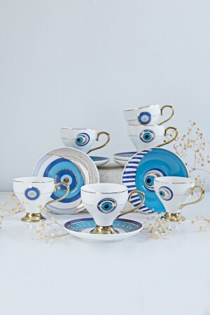 MNZ-Goldfinch كوب القهوة مجموعة تركية كوب القهوة مجموعة 6 قطع كوب مجموعة كوب مجموعة أكار كوب الذهب الفينش مجموعة - ACAR