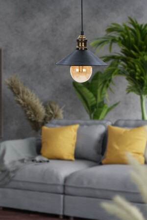 MNZ-Gönen أحادي الأسود الحديثة ريترو لامپ العلق المطبخ ريترو غرفة المعيشة الرائدة 3292-01-BL - Apliqa